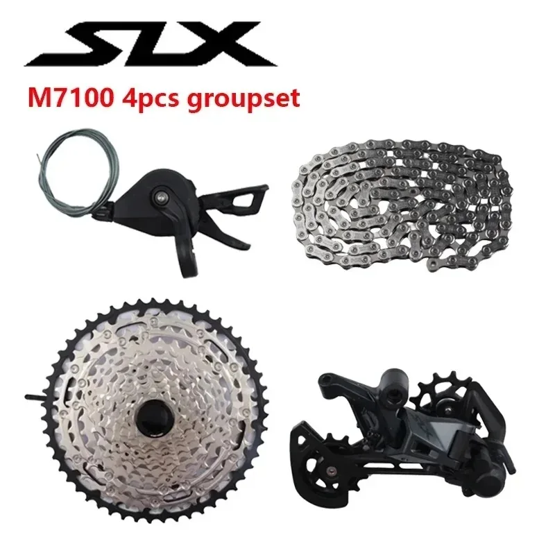 Shimano SLX M7100 4PCS Groupset Shifter Lever Rear Derailleur Chain Cassette 12s Groupset For Mountain Bike Original