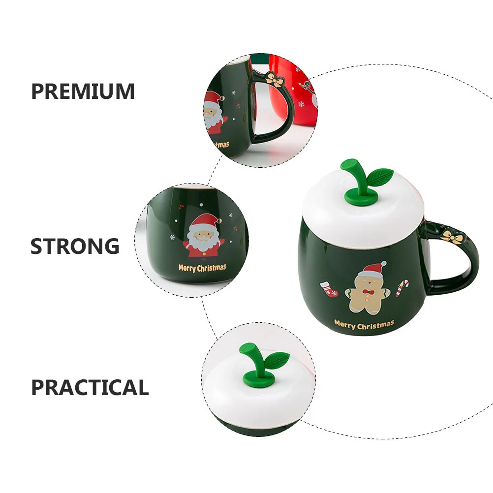 

1Set Ceramic Xmas Mug Christmas Elements Coffee Cup Water Cup Heat-Resistant Festive Design Christmas Ceramic Mug