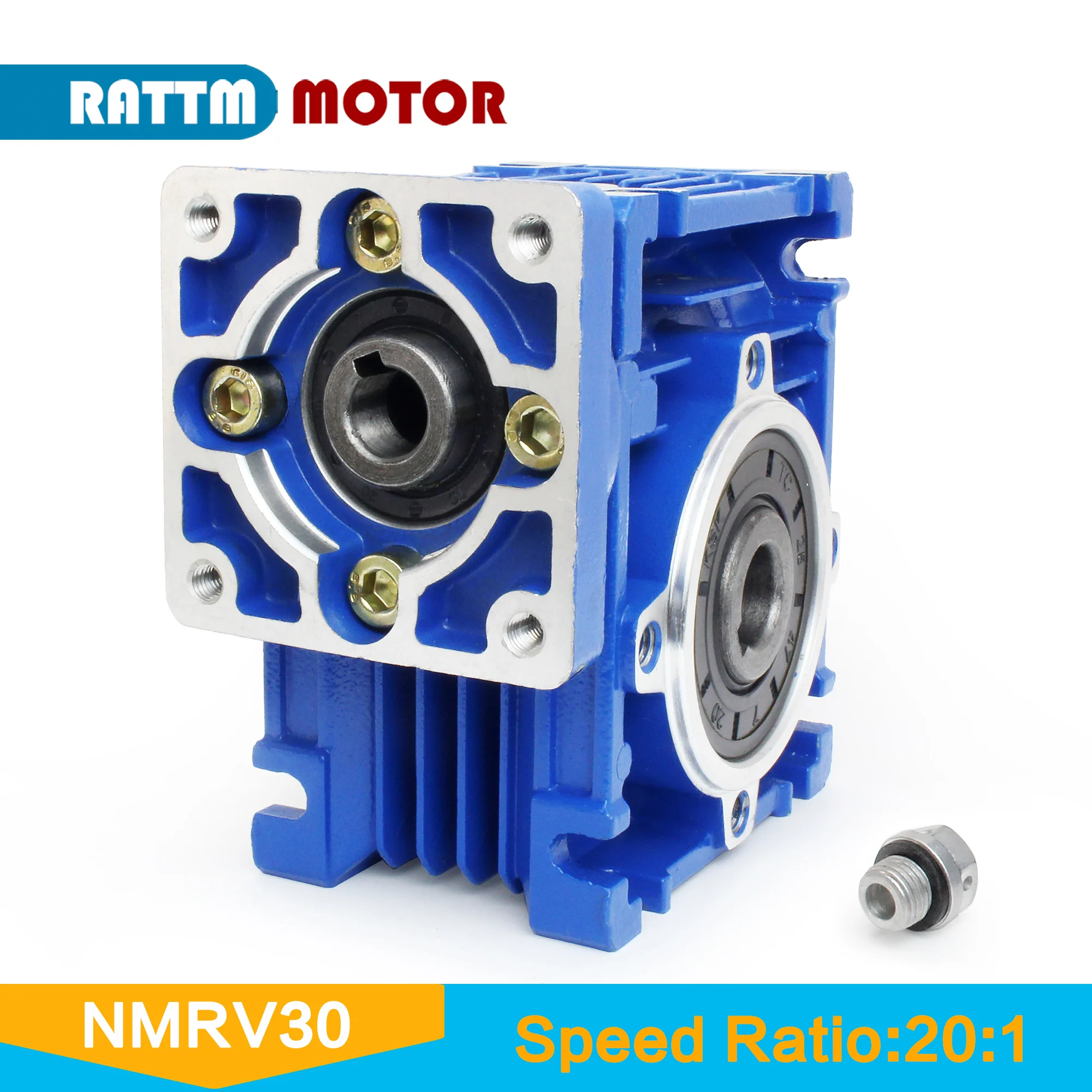 

NMRV030 Worm Gear Reducer Speed Ratio 15:1 RV30 NMRV-030 Worm Gearbox Speed Reducer for Nema23 Stepper /Servo Motor 14mm Shaft