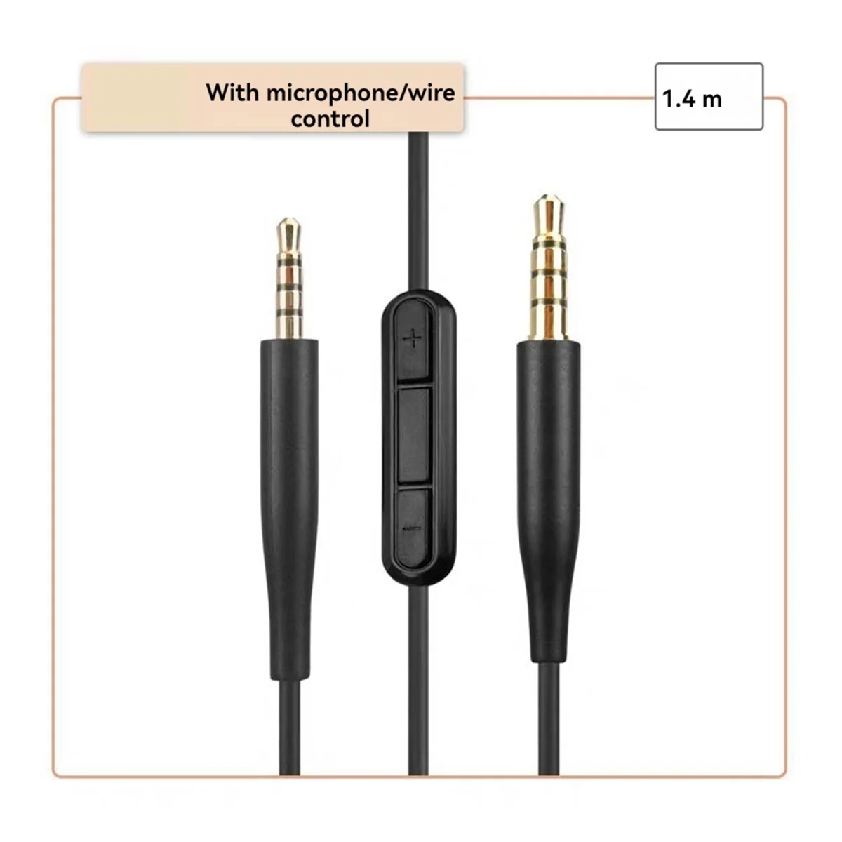 B52C Headphone Audio Cable with Mic 3.5mm to 2.5mm Audio Cable for Bose QCSE, QC45, QC35 II, QC35, QC25, ANC700, NC700 Cable