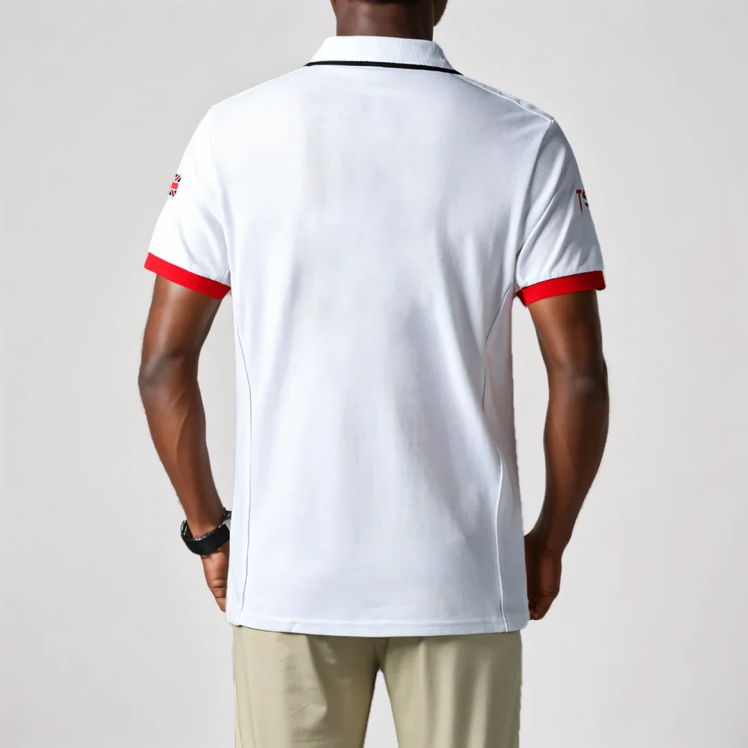 TS-Polo à manches courtes pour hommes, blanc britannique, performance, sport, royal, décontracté, coton, chemise de golf, humidité, collapper, t-shirt