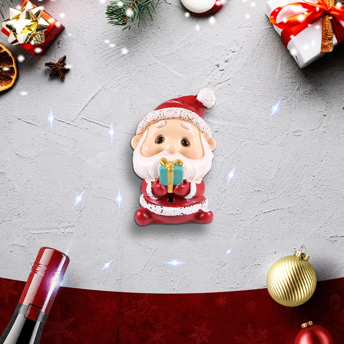 

2Pcs Santa Claus Christmas Resin Ornament Mini Decorative Micro Landscape Resin Decor for Home Living Room Desktop