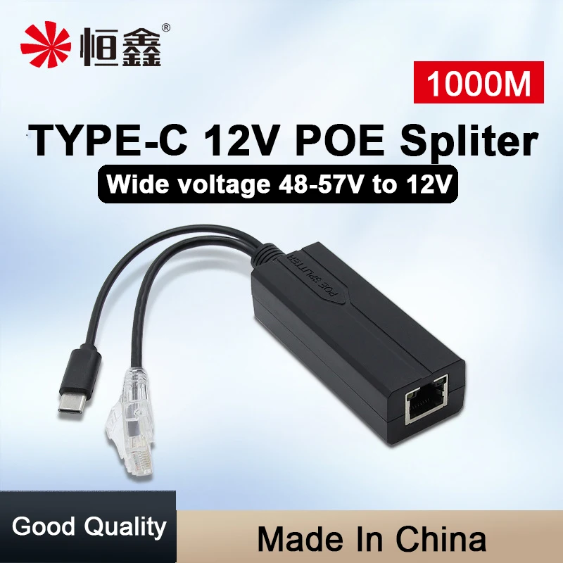 Imagem -04 - Divisor do Ponto de Entrada de Ieee802.3af do Isolamento de Alta Tensão de Gigabit 12v 1.2a com Relação de Tipo-c Usb para o Módulo da Fonte de Alimentação da Câmera do ip