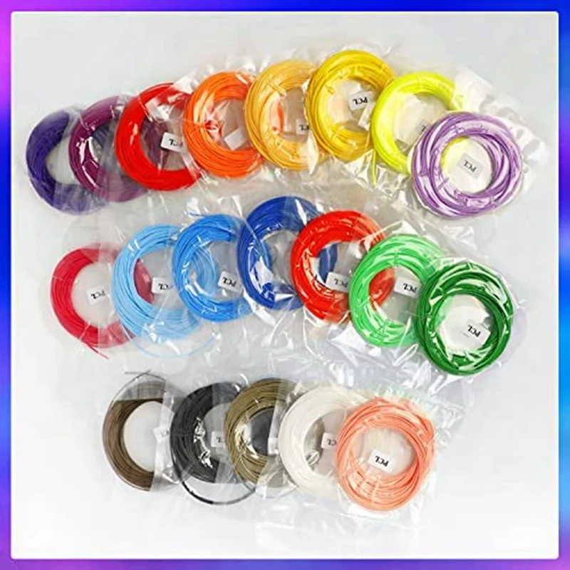 20Pie E 10 M Each - 3D Pen PCL Filament 1.75 Mm 3D Pen Colours Set For Low Temperatures, 3D Children's Pen