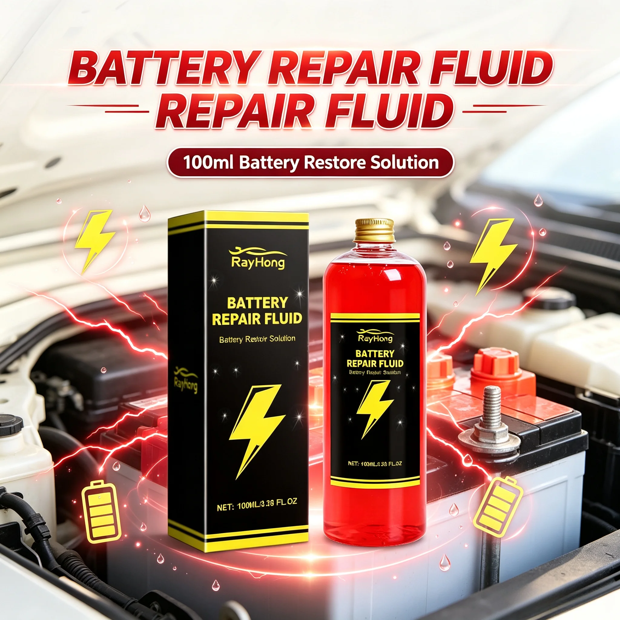 Car Battery Repair Fluid Activate Aged Battery Cell Improve Charging Efficient Extend Batter Life Car Battery Maintenance Liquid
