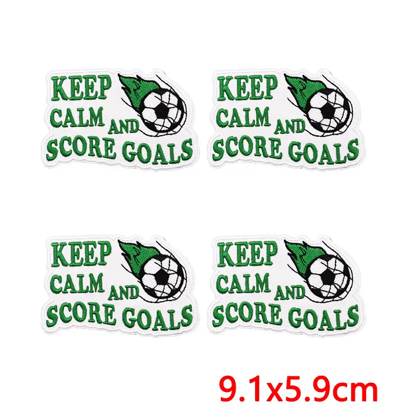 10PCS/Lots Football Soccer Embroidered Patches For Clothing DIY GOAL Win Iron On Patches For Clothing Patches On Clothes Jacket