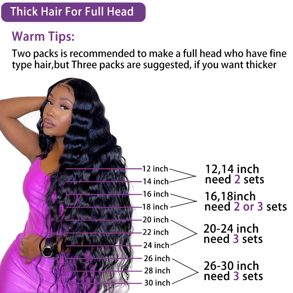 Clip in Hair Extensions, Deep Wave Real Human Hair