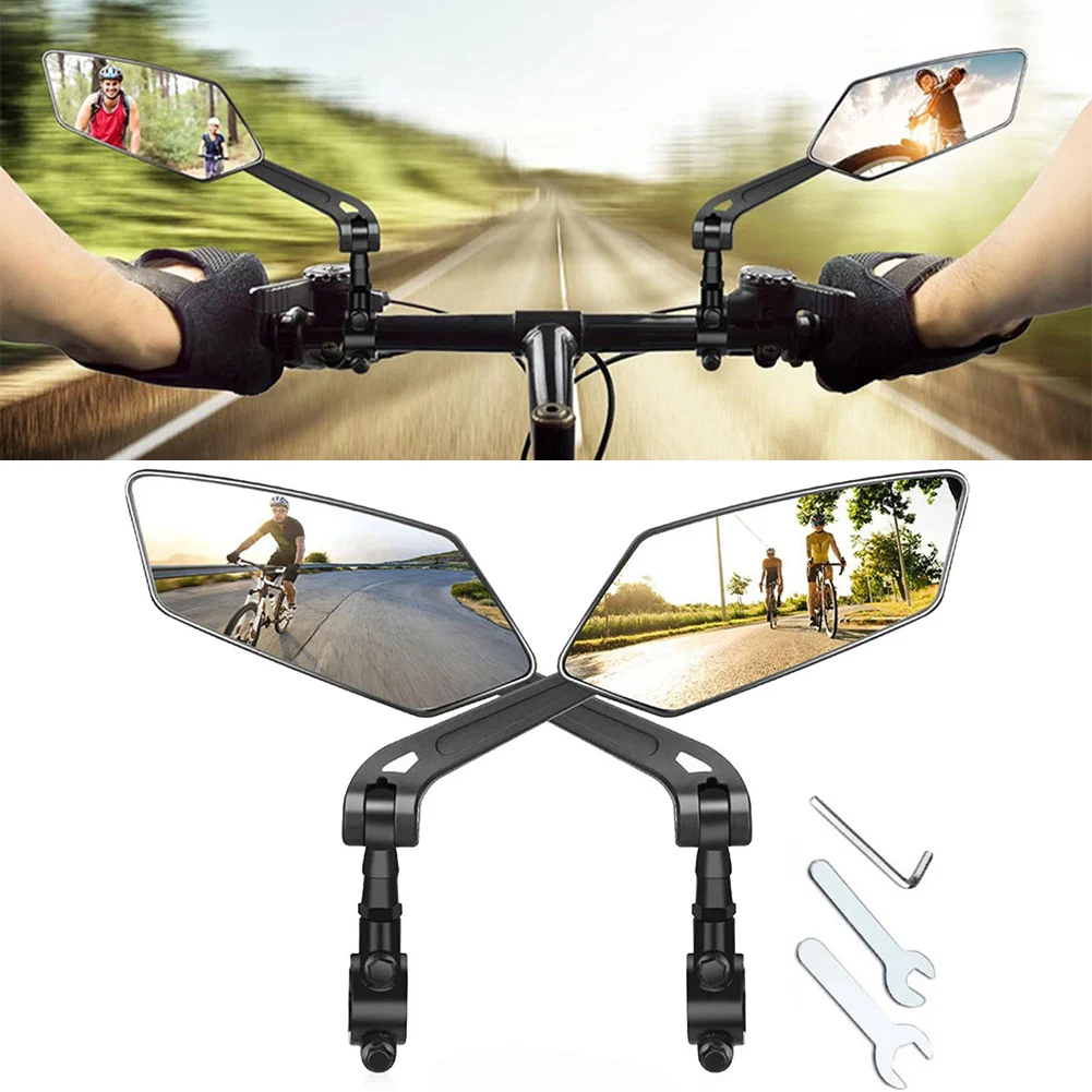 Espejo retrovisor de bicicleta con ajuste de rotación 360, Reflector de bicicleta eléctrica, visión trasera de amplio alcance, accesorios de ciclismo