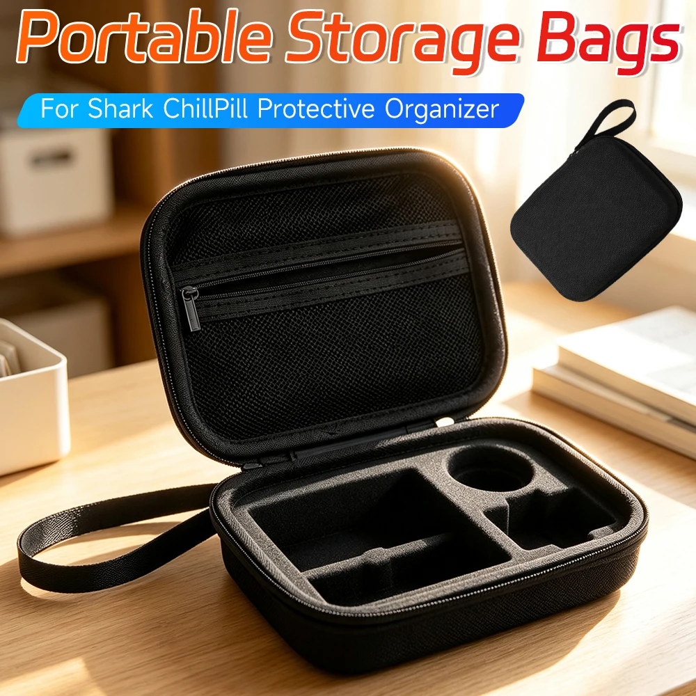 Portable Storage Bags For Shark ChillPill with Mesh Pocket Hard Shell Travel Cases Multi-Purpose Protective Padded Organizer