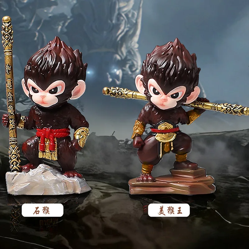 6 sztuk / pudełko Wukong Legend Blind Box Ornament Black Myth Wukong Mystery Box Cake Decoration Golden Hoop Stick Collect Model Kid Gift