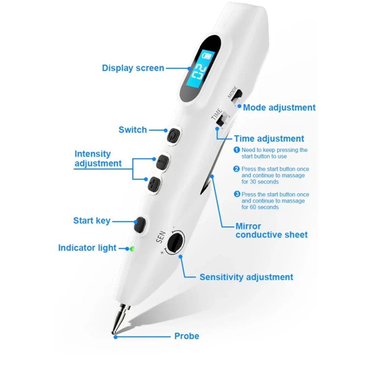 Acupuncture Point Stimulator Piezo Pen Massage Device Acupoint Meridian Therapy Diagnosis Machine Without Needles(508A)