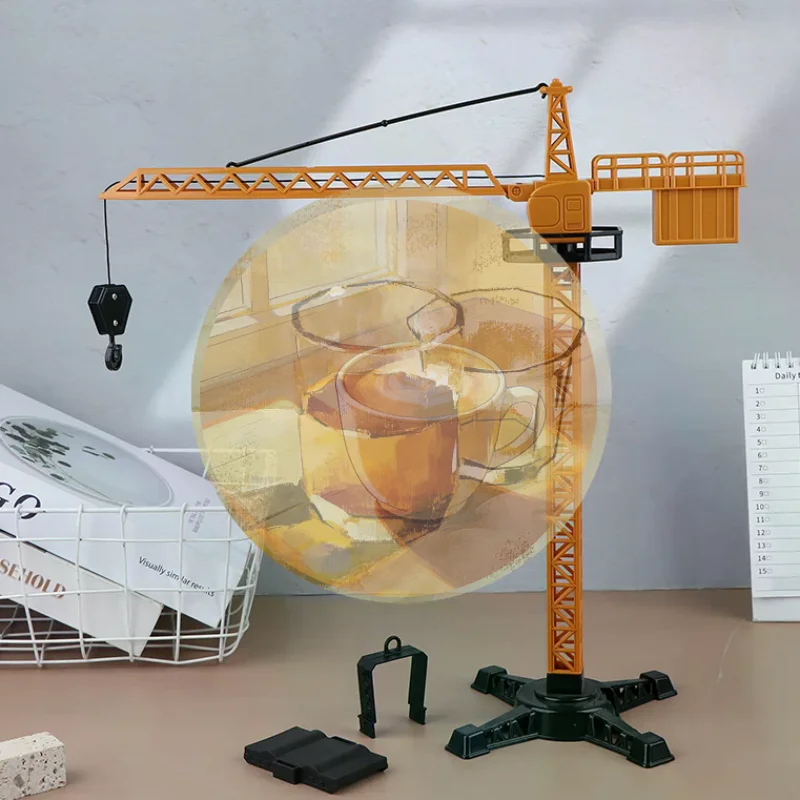 

1Set For Boys Gift Plastic Engineering Diecast Tower Crane Classic Construction Model Vehicle Loader Tractor Excavator Toys#