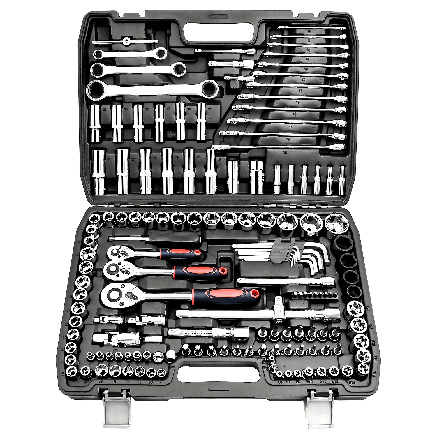 Portable 151pcs Car Repair Tool Box Set Durable Professional Easy-to-Use Ratchet Wrench Hard Case Packaging OEM Customization