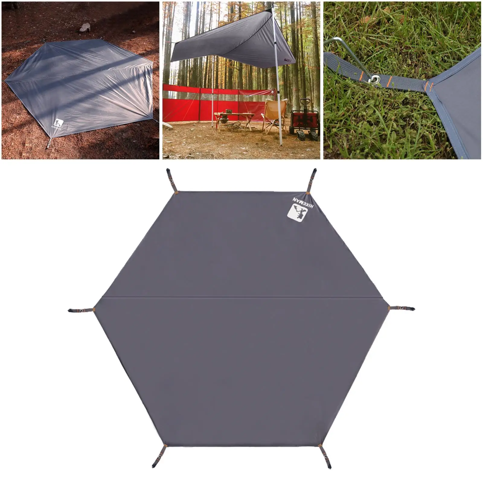 Ultralight Hexagonal Footprint PU2000mm Camping Tarp Camping Shelter