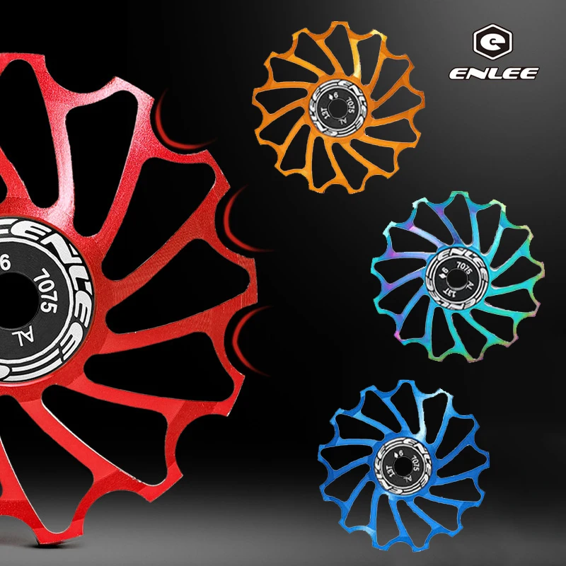 

ENLEE MTB Road Bike Guide Wheel 11T/13T Ceramic Bearing Jockey Wheel 8V 9V 10V 11v Rear Derailleur Bicycle Pulley Roller CNC