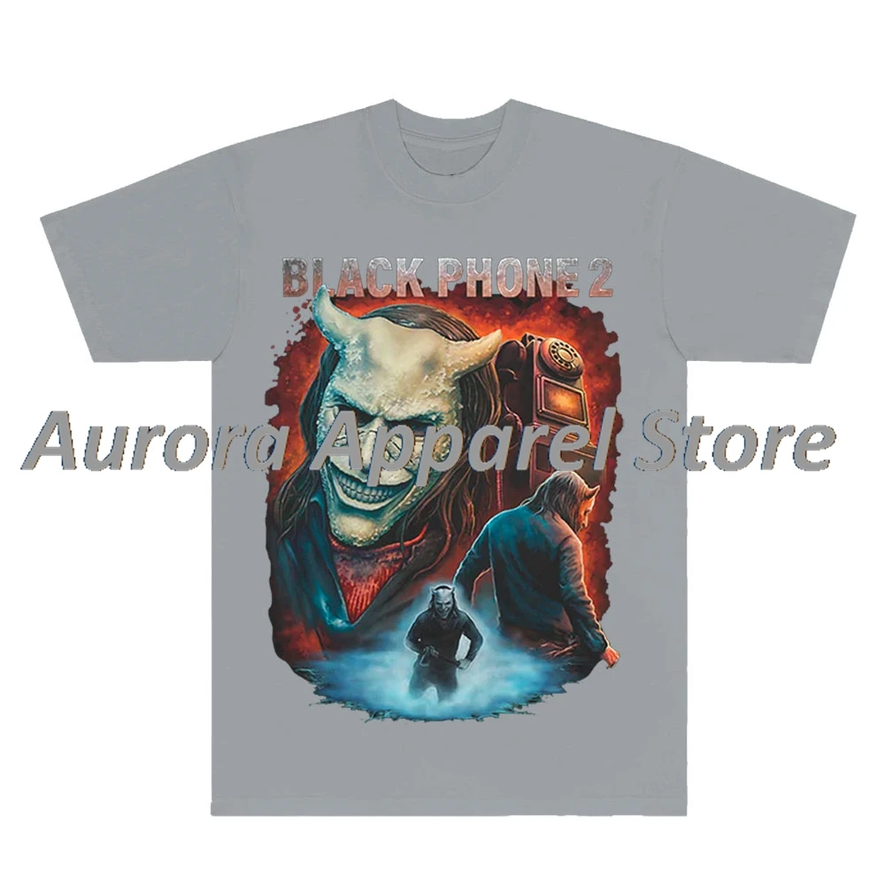 الهاتف الأسود 2 لقد تحذرت تي شيرت الهالوين أفلام الرعب ميرش النساء الرجال أزياء قصيرة الأكمام المحملة #3