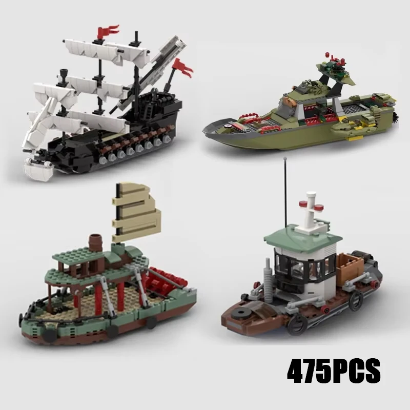 Moc Building Blocks Ship Series Model Mini Sailship Steamboat Technical Bricks DIY Assembly Famous Toys For Childr Holiday Gifts