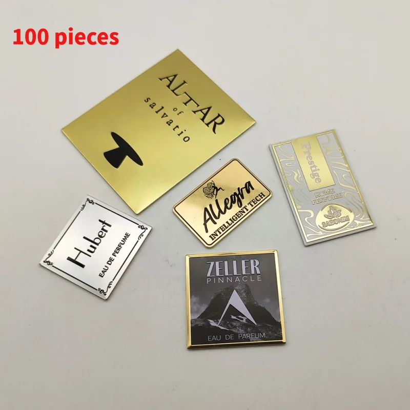 

10 0.Zhang.Custom.2025 OEM Custom Style Aluminum Sticker 3D Effect Logo Metal Nameplate Fragrance Bottle Perfume Package Lab