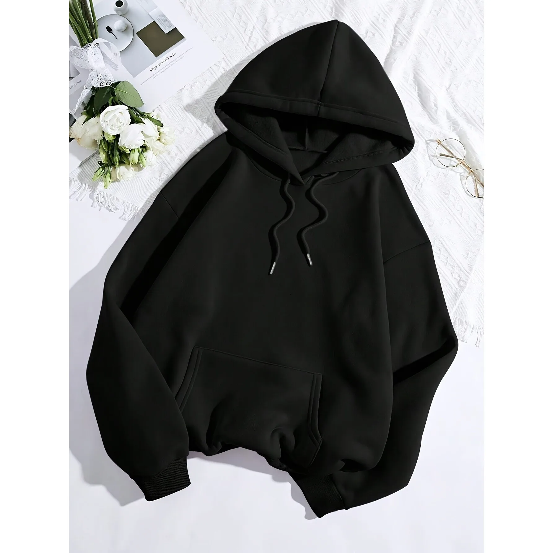 

Loose Fit Hooded Sweatshirt Oversize Crew Neck Comfortable Soft Fabric Women's Spring Summer Autumn Animal Patterned T-Shirt