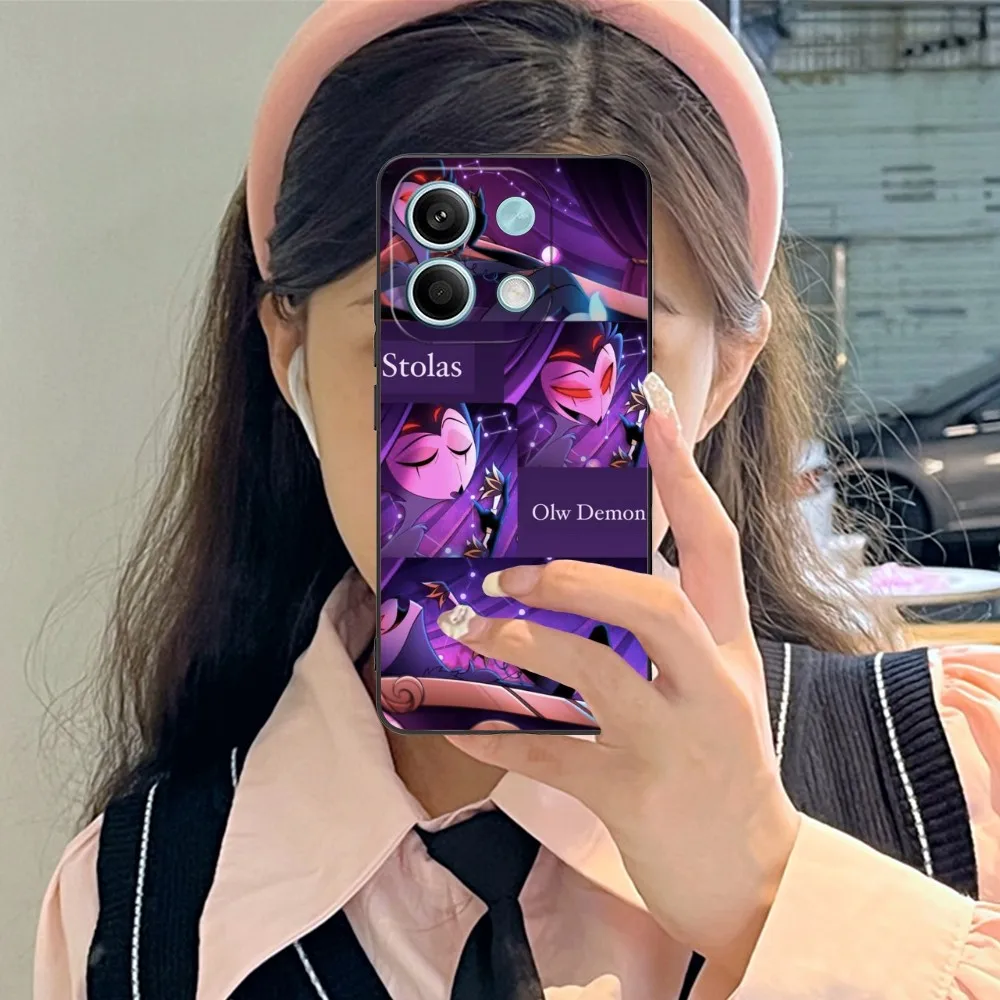 H-Helluva Boss حافظة هاتف محمول لهاتف Xiaomi Redmi Note 13 12 11 10 9 POCO F4 F5 M5 X5 Pro Plus 5G غطاء هاتف أسود Funda