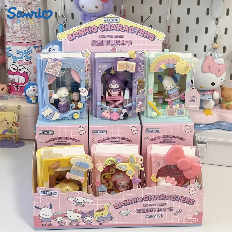 

2026 New Areax Sanrio Kuromi My Melody Cinnamoroll Brick Book Series Figure Box Diy Girl'S Birthday Gift