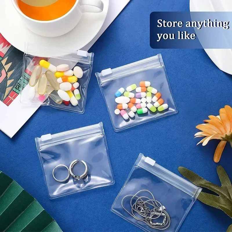 

7-21 PCS Pill Pouch Bags Zippered Pill Pouch Reusable Pills Bags Clear EVA Pill Bag Self Sealing Medicine Organizer Storage Bags