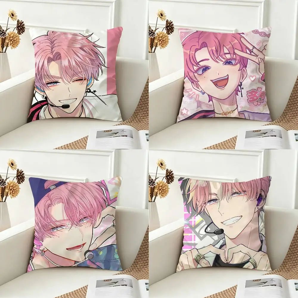 T-Tamon Fukuhara Double-sided Printed Square Decorative Cushion Cover for Sofa Living Room Home Decor