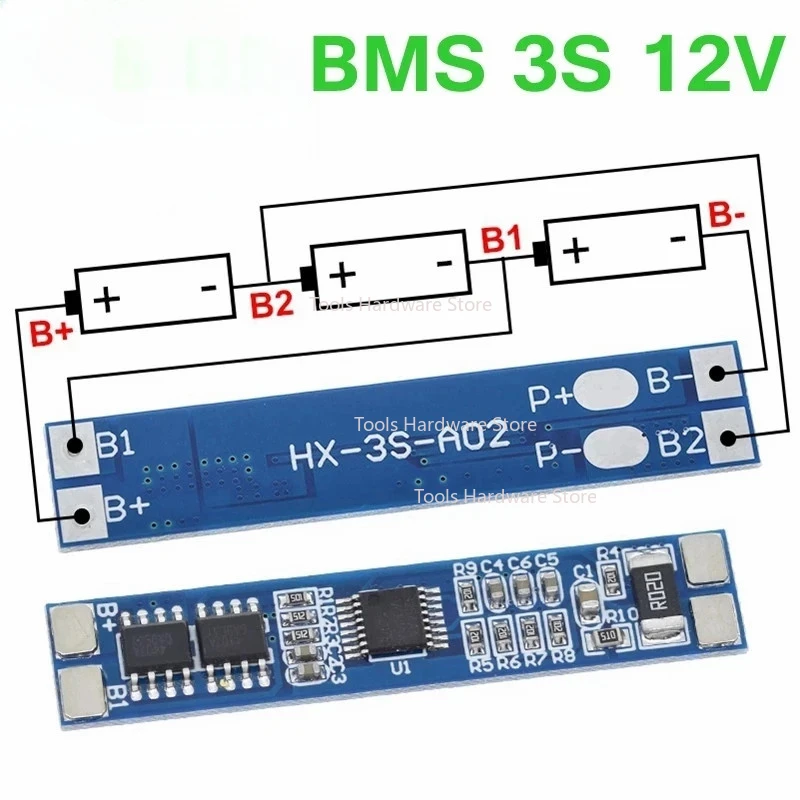 10 Buah 3S 12V 8A Li-ion 18650 Pengisi Daya Baterai Lithium Modul Papan Perlindungan Pengisi Daya 11.1V 12.6V 10A BMS HX-3S-A02