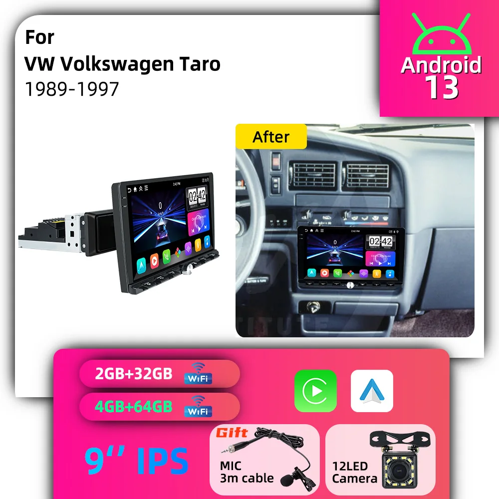 Car Stereo Android for VW Volkswagen Taro 1989-1997 1 Din 9