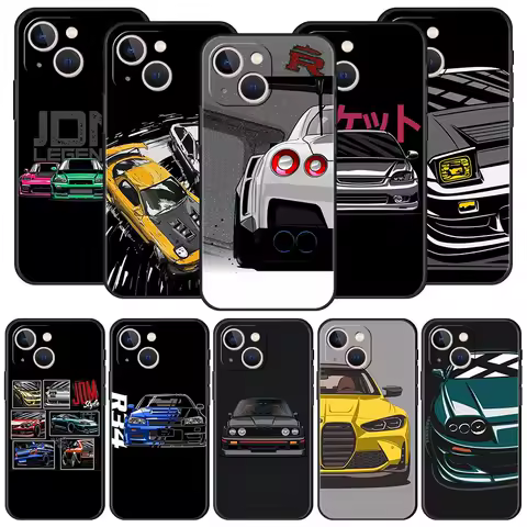 JDM Type R Civic Sport Car Phone Case For iPhone 16 15 14 11 Pro Max 12 13 7 8 Plus X XR XS SE 2020 Soft Black Cover