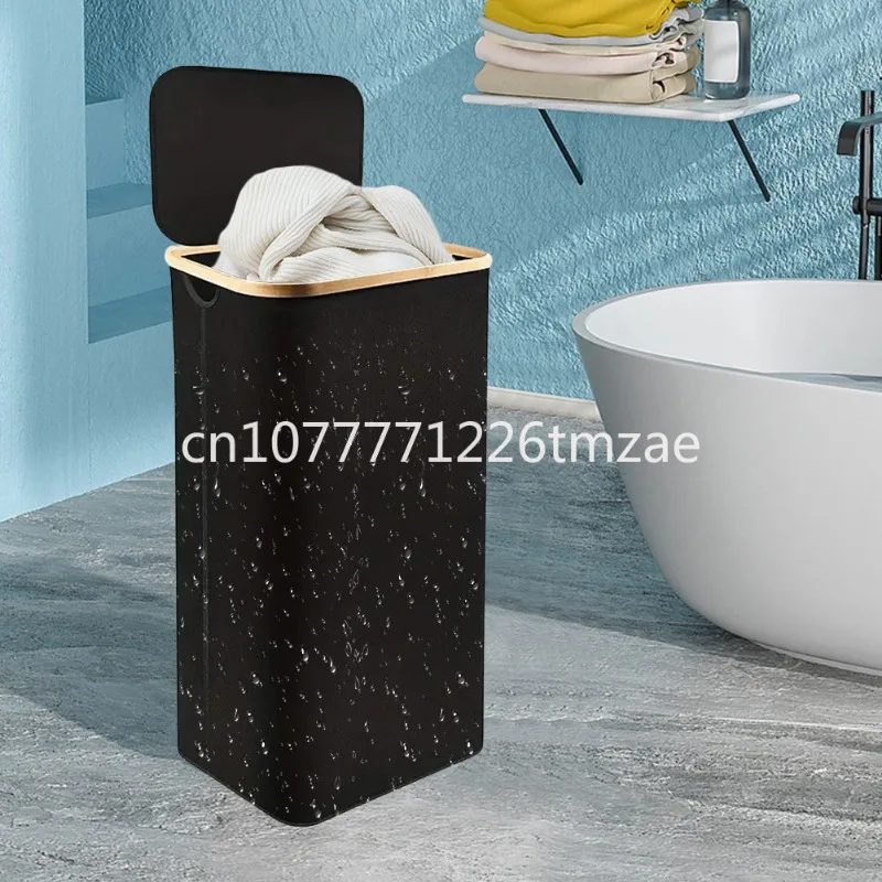 

Foldable Clothing Storage Basket with Lid Inner Bag Oxford Cloth Laundry Basket