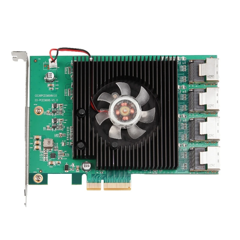 Tarjeta controladora SATA 6G X4 PCI Express de 16 puertos, Marvell 88SE9215, Chipset Pcie SATA III 3,0 con Cable Mini SAS a 4 Sata