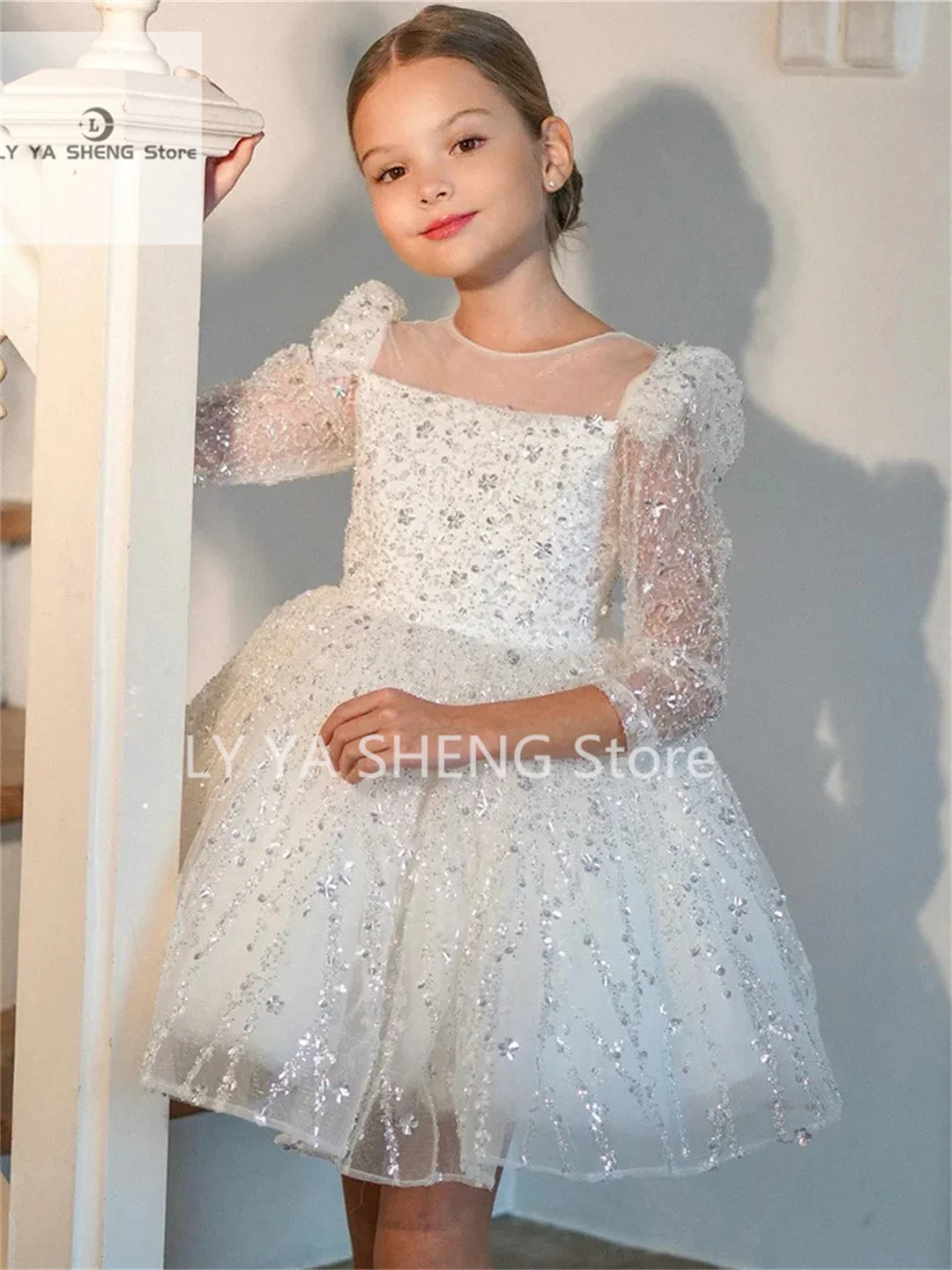 Flower Girl Dresses for Wedding 2020 Lace Girls Pageant Gown Kids First Communion Princess Dresses