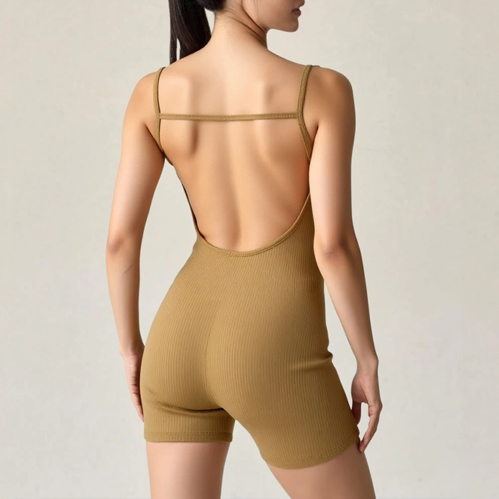 Tute senza maniche da donna Primavera Autunno 2025 Tute casual in tinta unita con design semplice e collo quadrato