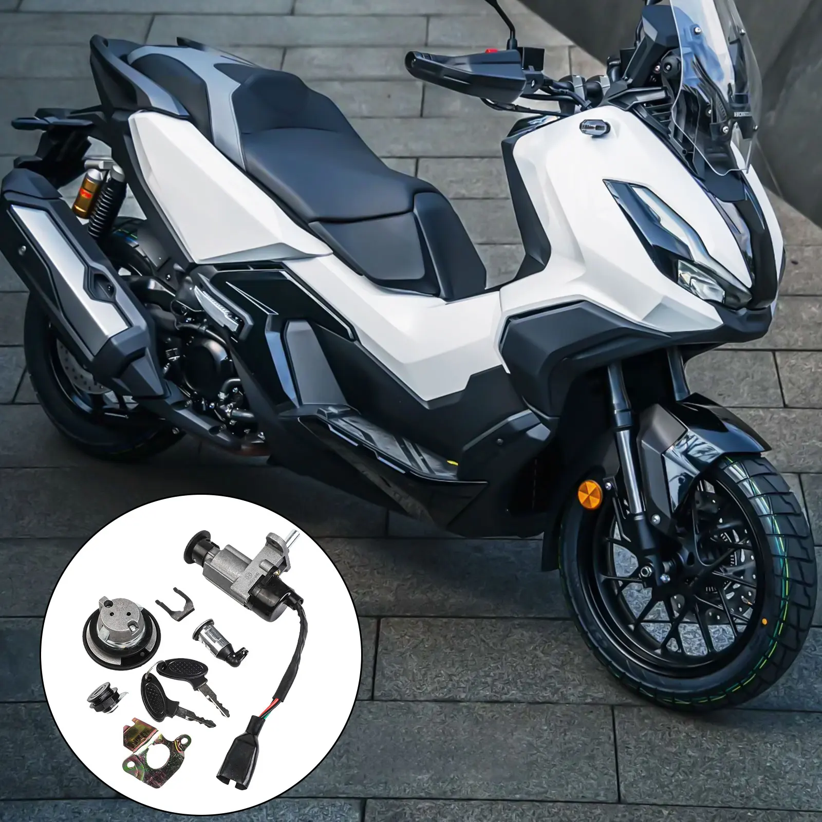 

For Motorcycle Full Car Lock Set Ignition Switch Lock Easy Installation Enhanced Security Perfect Fit Zinc Alloy