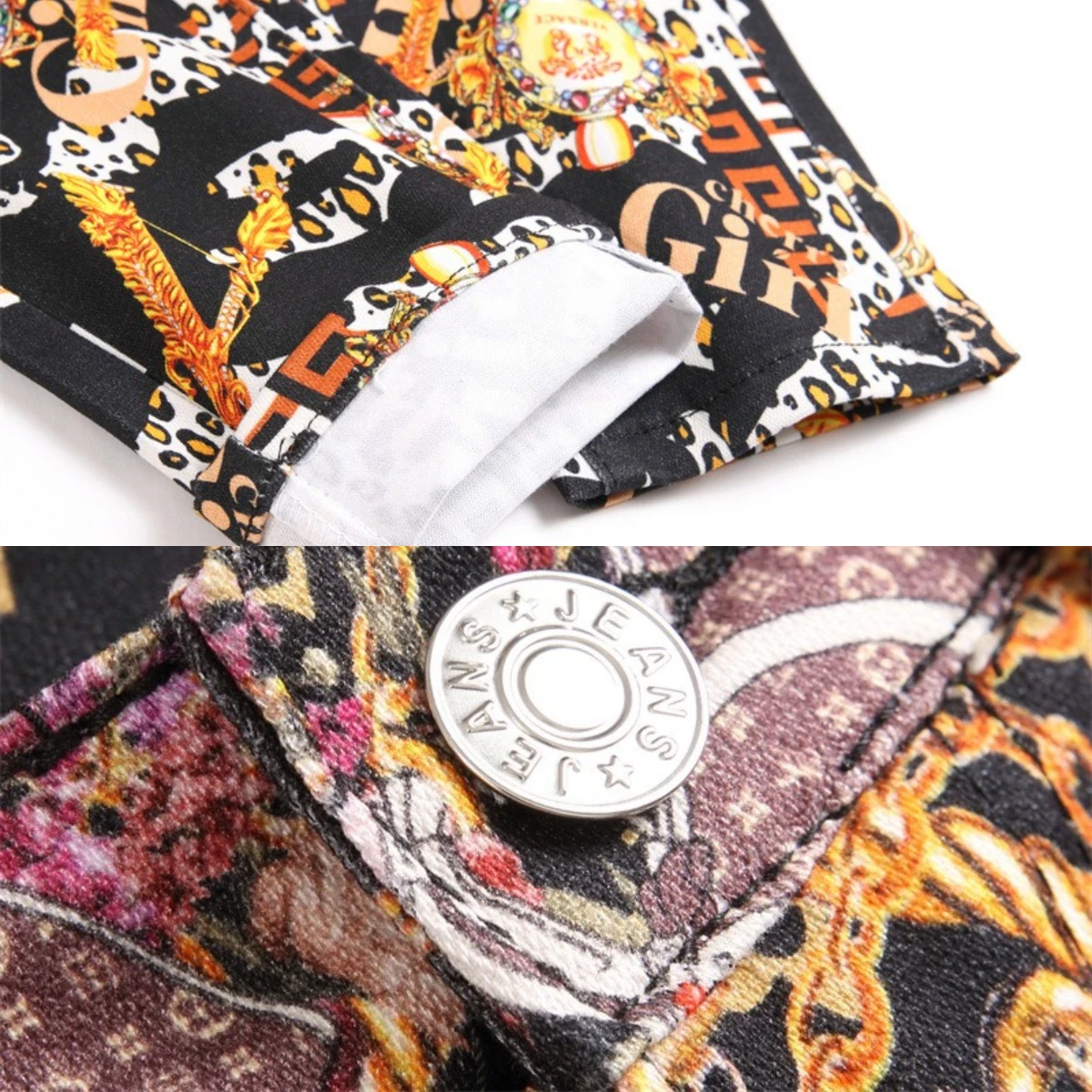 Luxury Embroidered Jeans Men Spliced Snowflake Printed Pants Speckled 3D Logo Painted Graffiti Cotton Zipper Fit Elastic Letter2