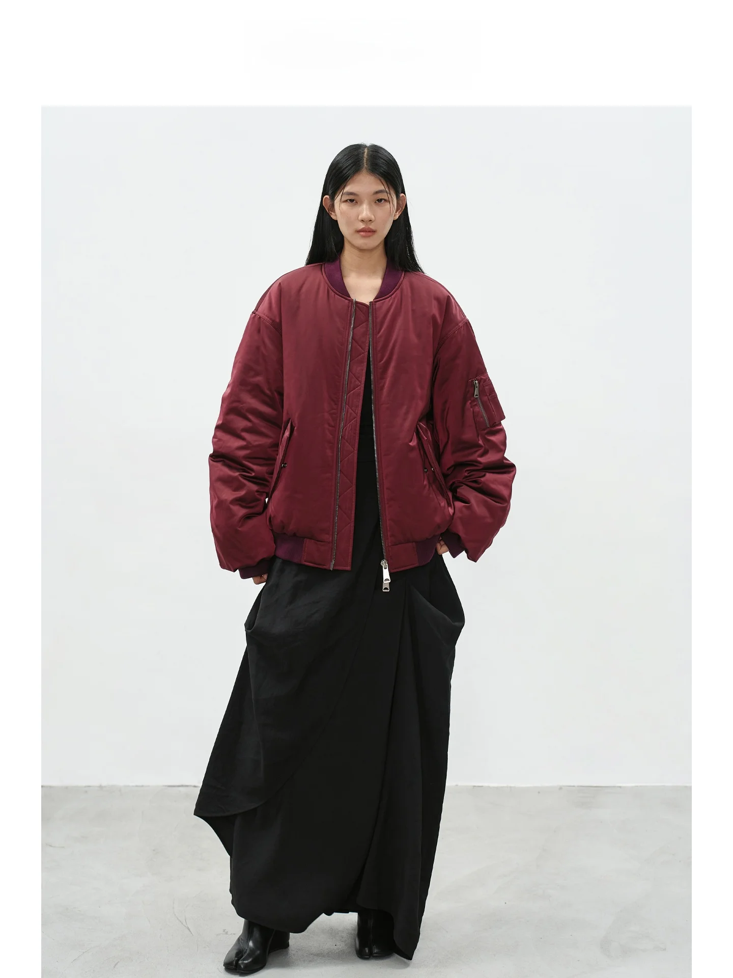 

Зимняя утепленная куртка-бомбер EIGHTHMONTH для женщин, свободного кроя, с длинными рукавами, на молнии, простая, для повседневной носки