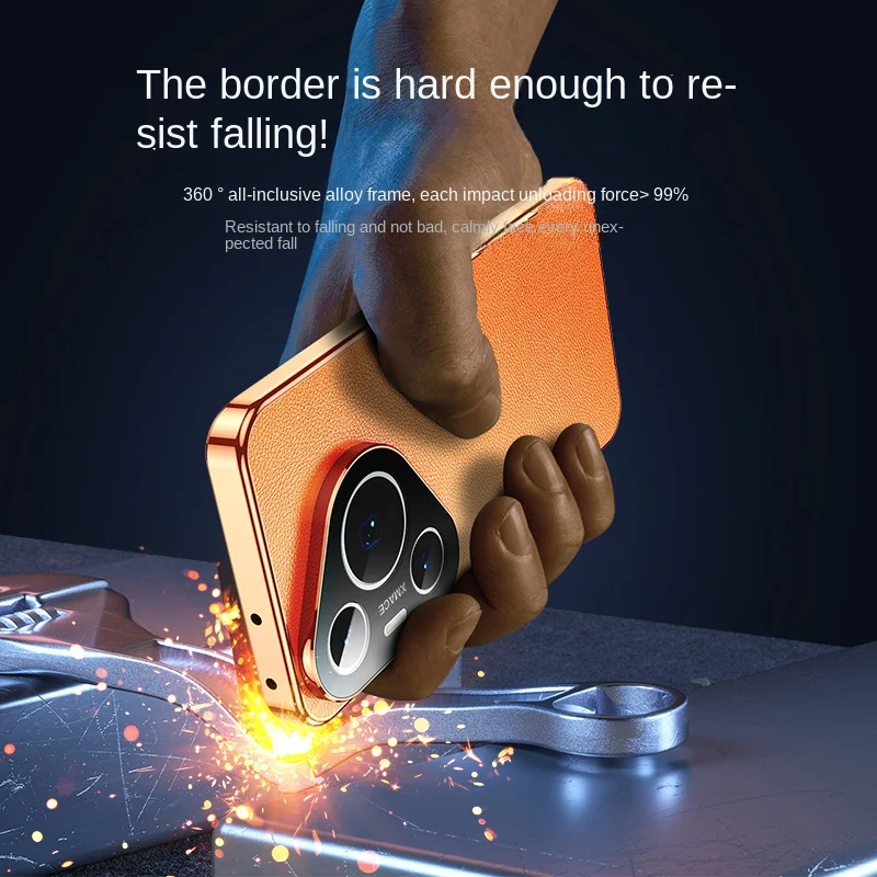 Per Huawei Pura 70 Pro HBN LX9 Custodia 360 Protezione completa Frontale Custodia in vetro trasparente Cover posteriore in pelle PU per Huawei Pura 70 Pro Plus