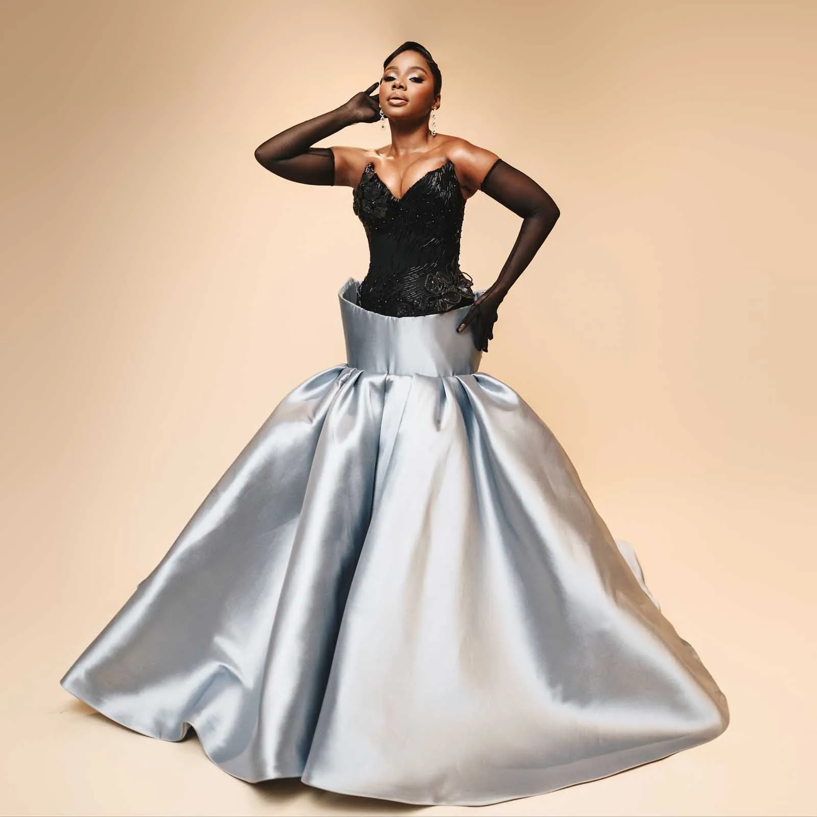 جديد وصول 2026 فساتين لحضور الحفلات الموسيقية مع قفازات مطرز الدانتيل 2 ألوان فساتين حفلات الزفاف الأفريقية Aso Ebi ثوب رسمي فستان عيد ميلاد #1