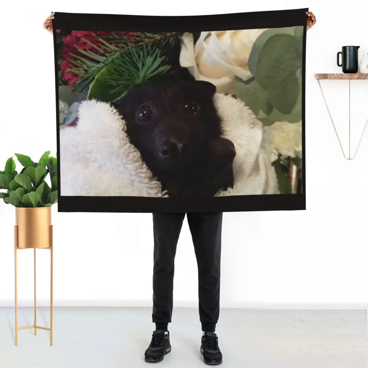 Baby Larry Black Flying Fox Bat. Throw Blanket Winter beds Soft Big Heavy Thermals For Travel Giant Sofa Beach Blankets