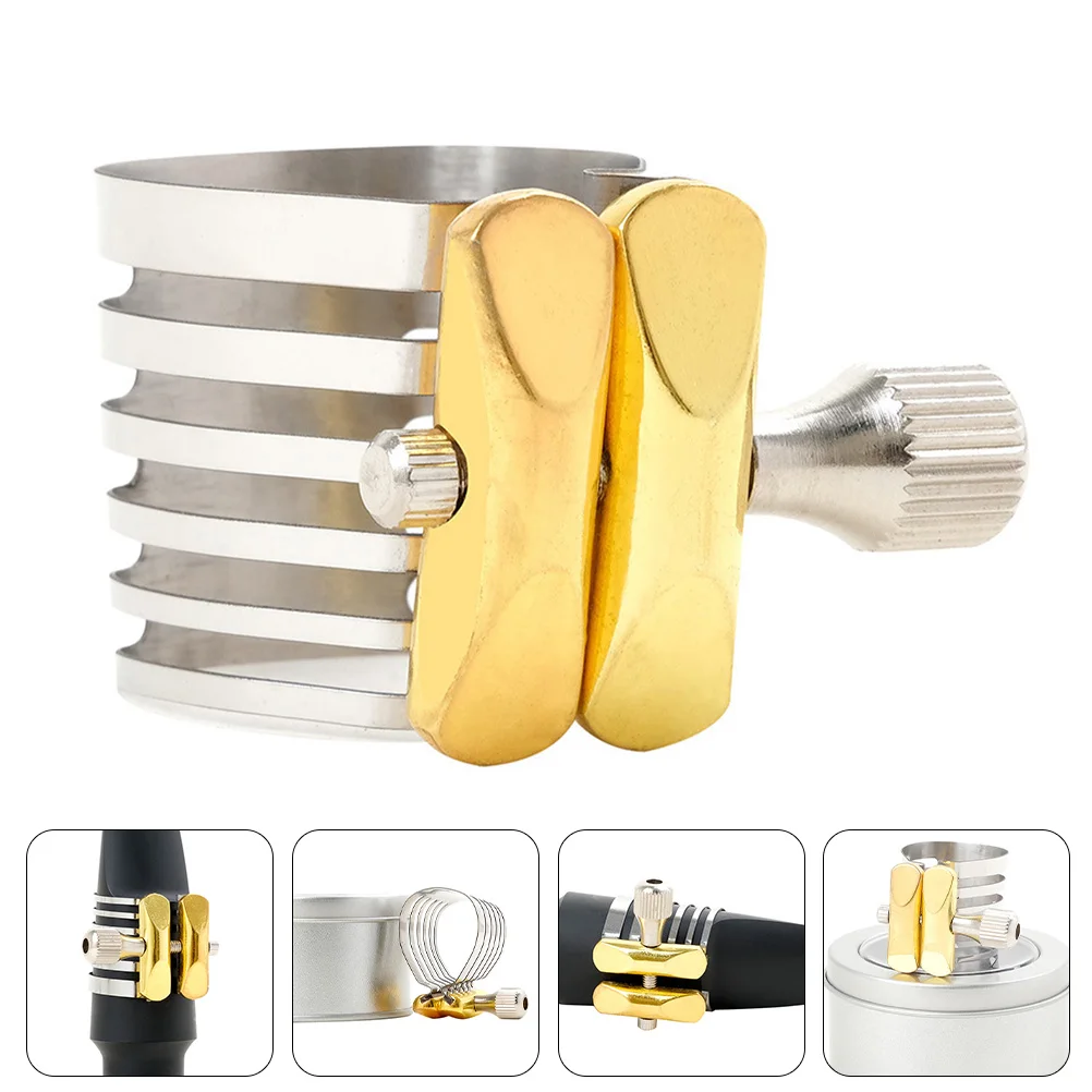 

Stainless Steel Saxophone Ligature Fine Workmanship Adjustable Wind Instrument Accessories For Alto Sax