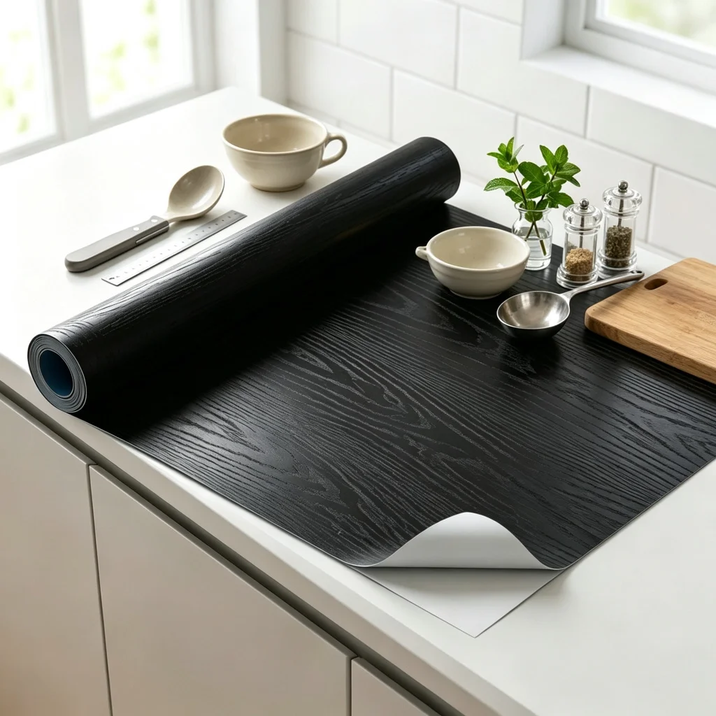 55cm Wide Wood Grain Self-Adhesive Sticker High-Quality Wallpaper for Kitchen Countertops Cabinets Tables Wall Renovation Decor