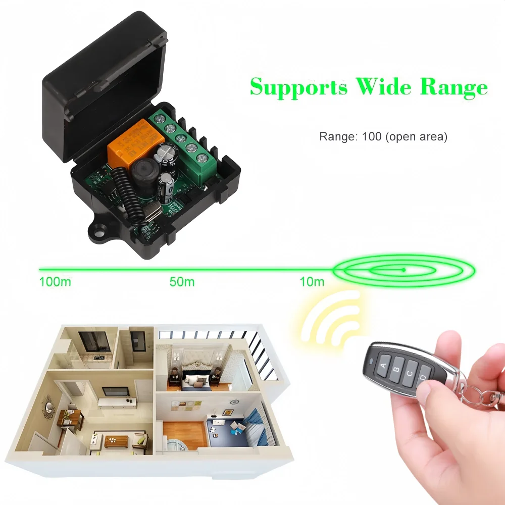 433Mhz DC 12V 24V 36V 1CH Universal Wireless Remote Control Switch Relay Receiver Module RF Transmitter 433Mhz Remote Control