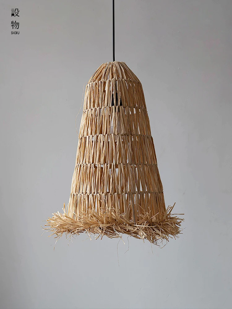 Wabi Sabi Style Handmade Woven Chandelier Japanese Retro Style Homestay Restaurant Living Room Decoration Rope Woven Chandelier