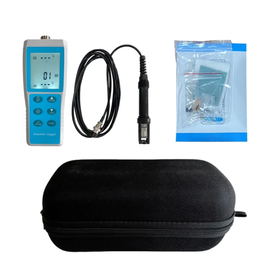 Upgraded Dissolved Oxygen Meter Tester Analyzer DO Sensor Meter With 3.5m probe 0-30.00 mg/L 199.9% with ATC and 99 data stores