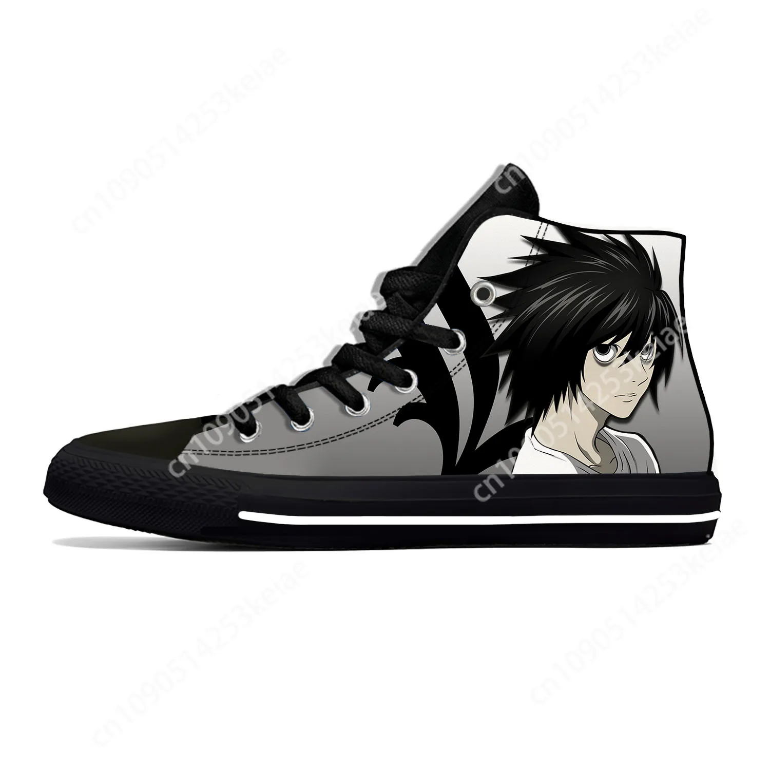 Japanese Anime Manga Cartoon Death Note L Lawliet Casual Cloth Shoes High Top Lightweight Breathable 3D Print Men Women Sneakers