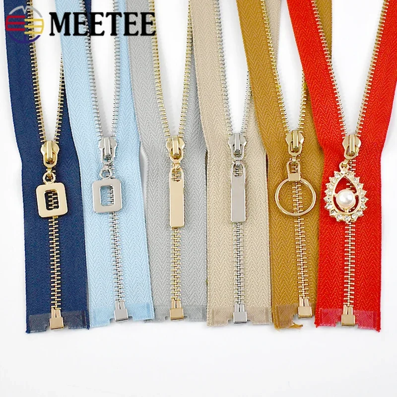 3Pcs Meetee 3# Metal Zipper 40/50/60/70cm Open-End Zippers Clothes Sewing Closures Zips Bag Jacket Zip Repair Kit Accessories