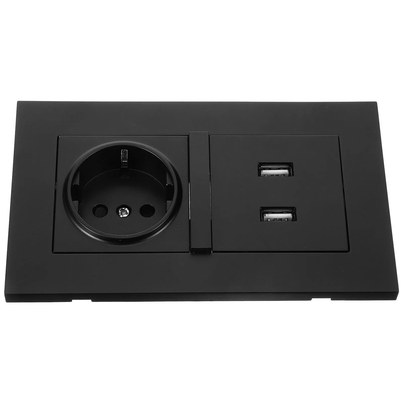 

Black 2100Ma Dual USB European Standard Wall Socket 86-Type Panel for Home Public Places and Digital Products Wall Socket
