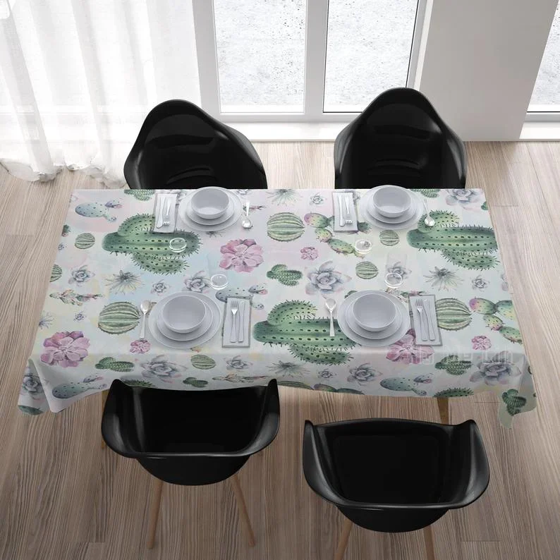 

Cactus Succulent Rectangle Western Tablecloth