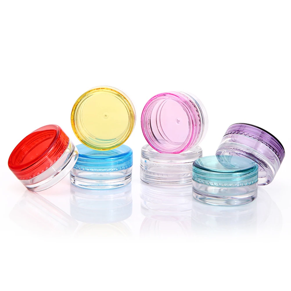 

56pcs Storage Jar Durable Plastic Round Pot Jars Leakproof Cream Powder Liquid Holder Travel Size Empty Dispenser For